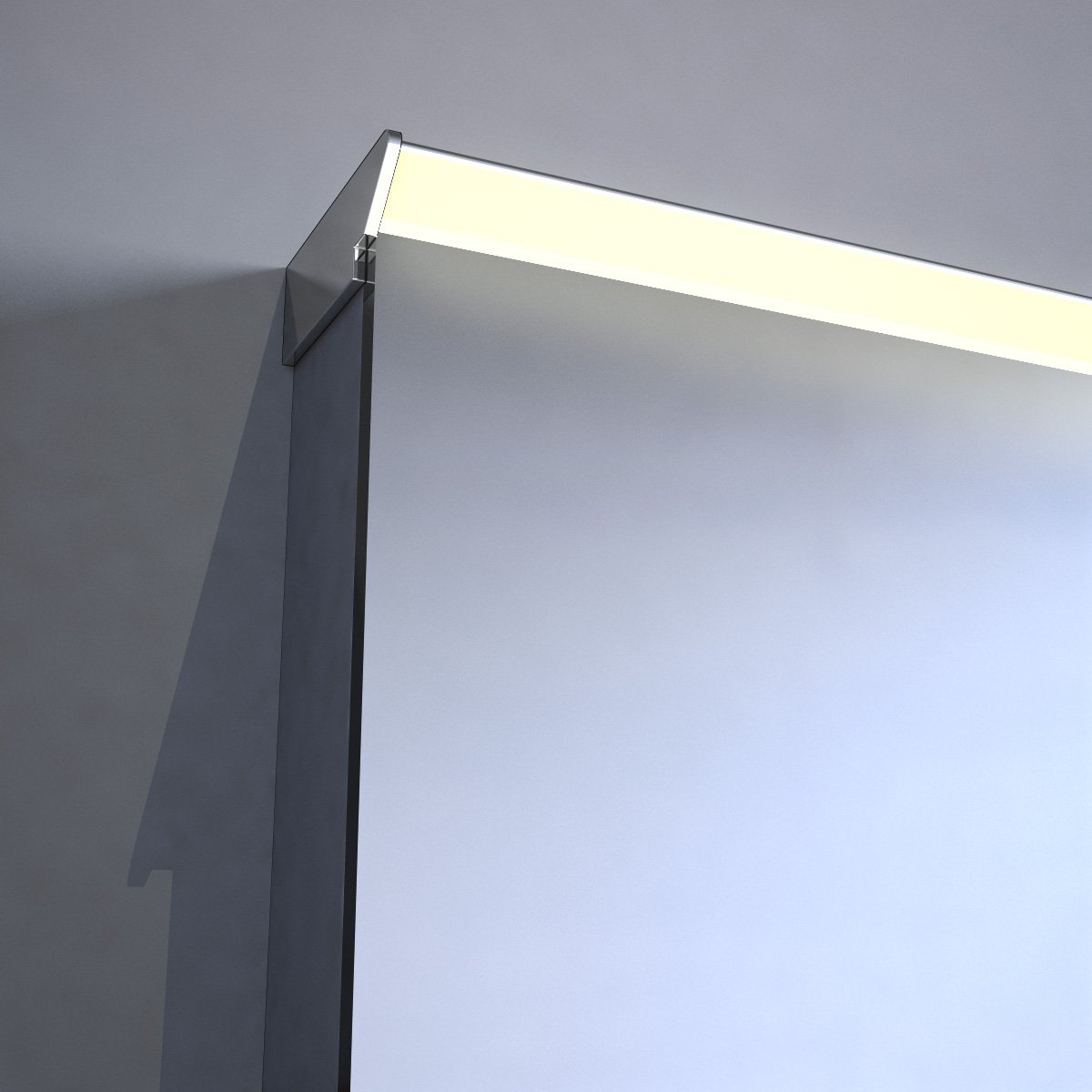 LED spiegel met directe verlichting (dimbaar) bovenin
