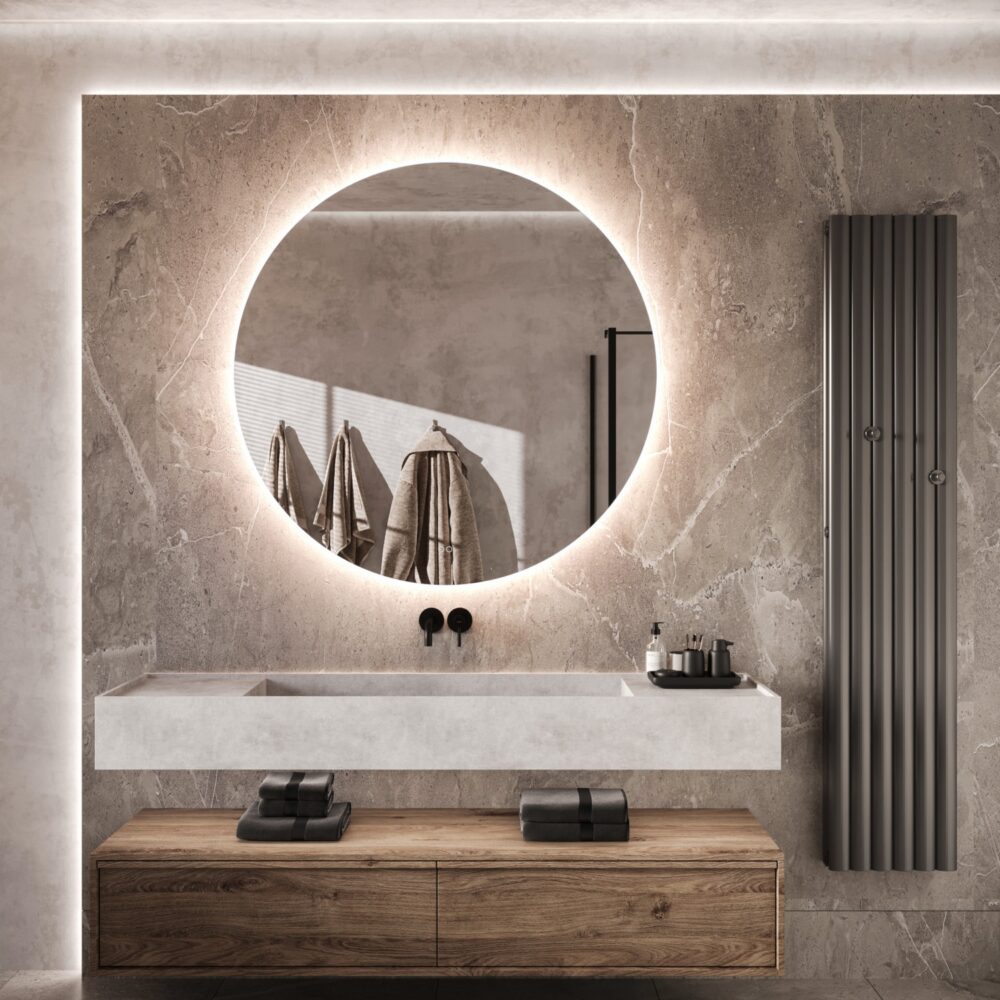 Badkamerspiegel Starlight Rond Touch Zwart 60cm Badkamerspiegel Starlight Rond Touch Zwart 60cm