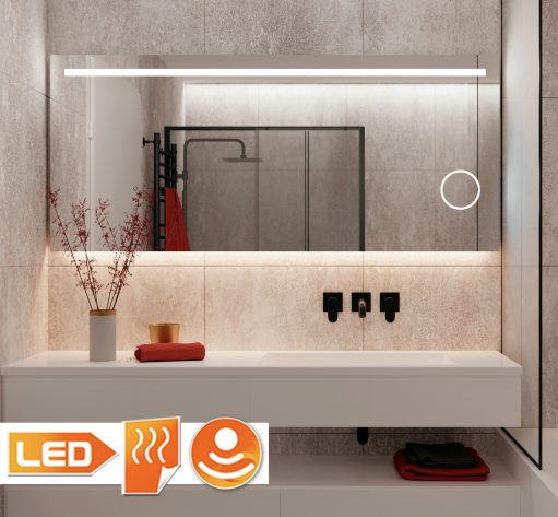 Stijlvolle badkamer LED spiegel met vergroting, ideaal bij het scheren of make-uppen!