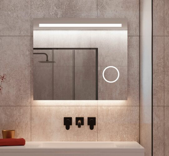 Badkamer LED spiegel met ingebouwde make-up spiegel en verwarming