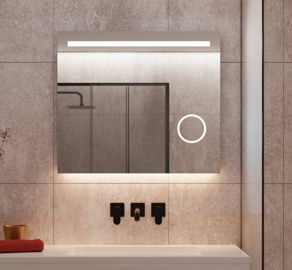 Badkamer LED spiegel met ingebouwde make-up spiegel en verwarming
