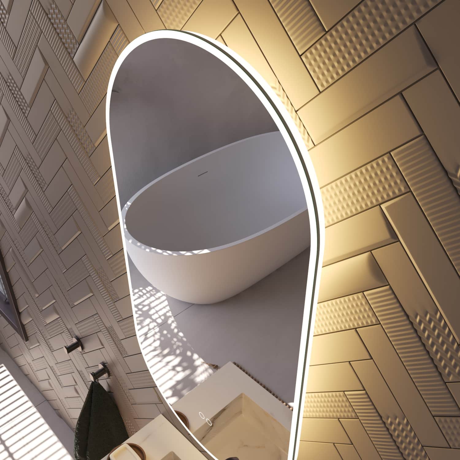 L'éclairage LED est bien dissimulé derrière un profil translucide. Ainsi, les points LED ne sont pas visibles et la bande LED est également protégée contre l'influence de l'humidité et de la poussière.