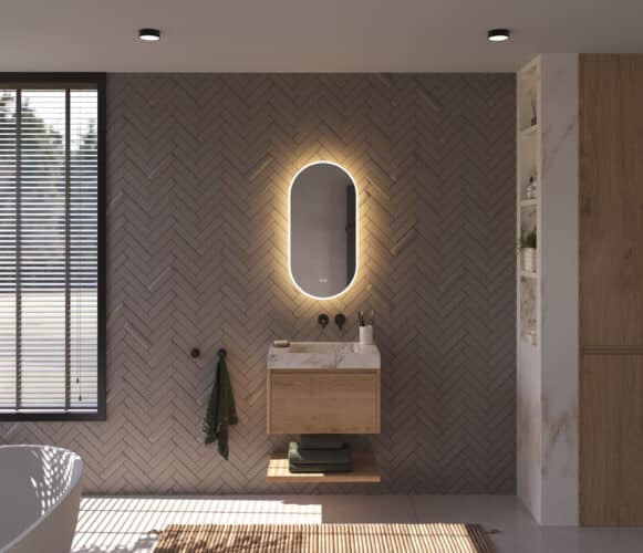 Le dégivrage intégré du miroir empêche la formation de condensation sur le miroir après la douche, par exemple. Pratique !