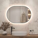 Stijlvolle luxe badkamer spiegel met verlichting