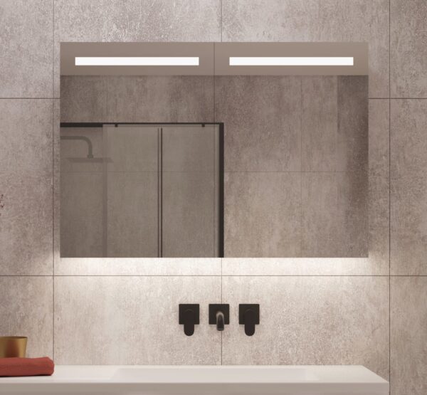 100 cm brede aluminium badkamer spiegelkast met verlichting spiegelverwarming en stopcontact