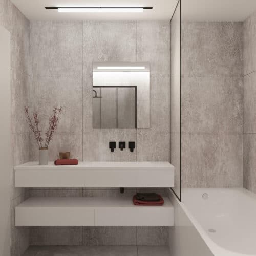 Kleine badkamerspiegel met verlichting en verwarming