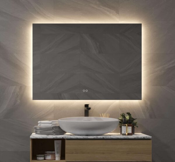 90 cm brede badkamerspiegel met instelbare lichtkleur