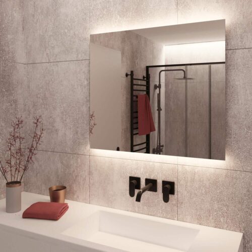 De geïntegreerde spiegelverwarming ontwasemt de spiegel na bv het douchen, handig!
