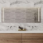 140 cm brede badkamer spiegel met verlichting verwarming en dimmer