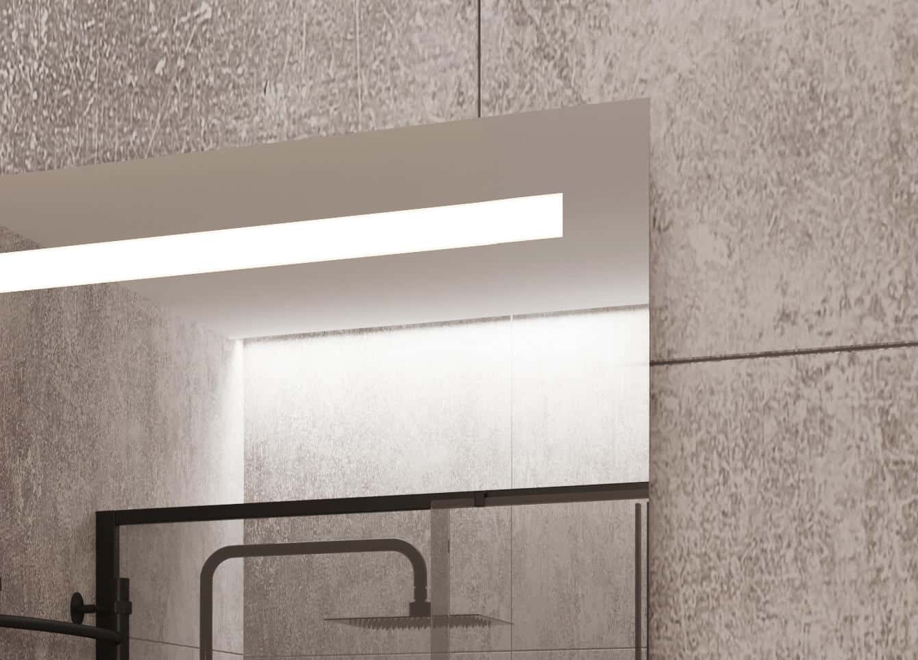 Bovenkant spiegel met ingebouwde led verlichting