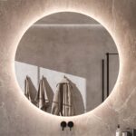 Grote ronde badkamer spiegel met verlichting en verwarming