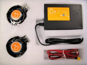 Orange Audio Bluetooth muzieksysteem met 2 speakers die zelf ingebouwd kunnen worden