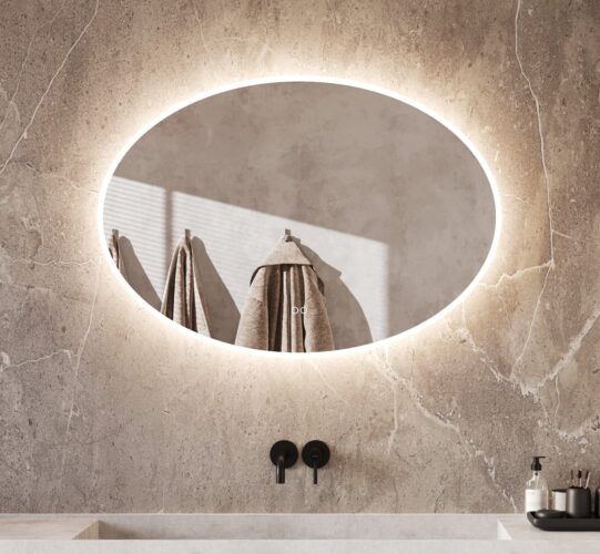 Stijlvolle ovalen badkamerspiegel met verlichting
