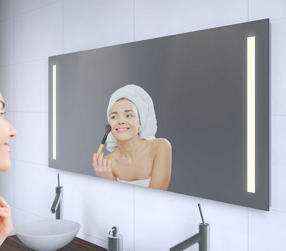 140 cm brede badkamer spiegel met licht, verwarming en sensor met dimmer