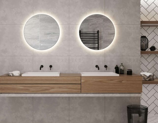2 ronde spiegels met led verlichting