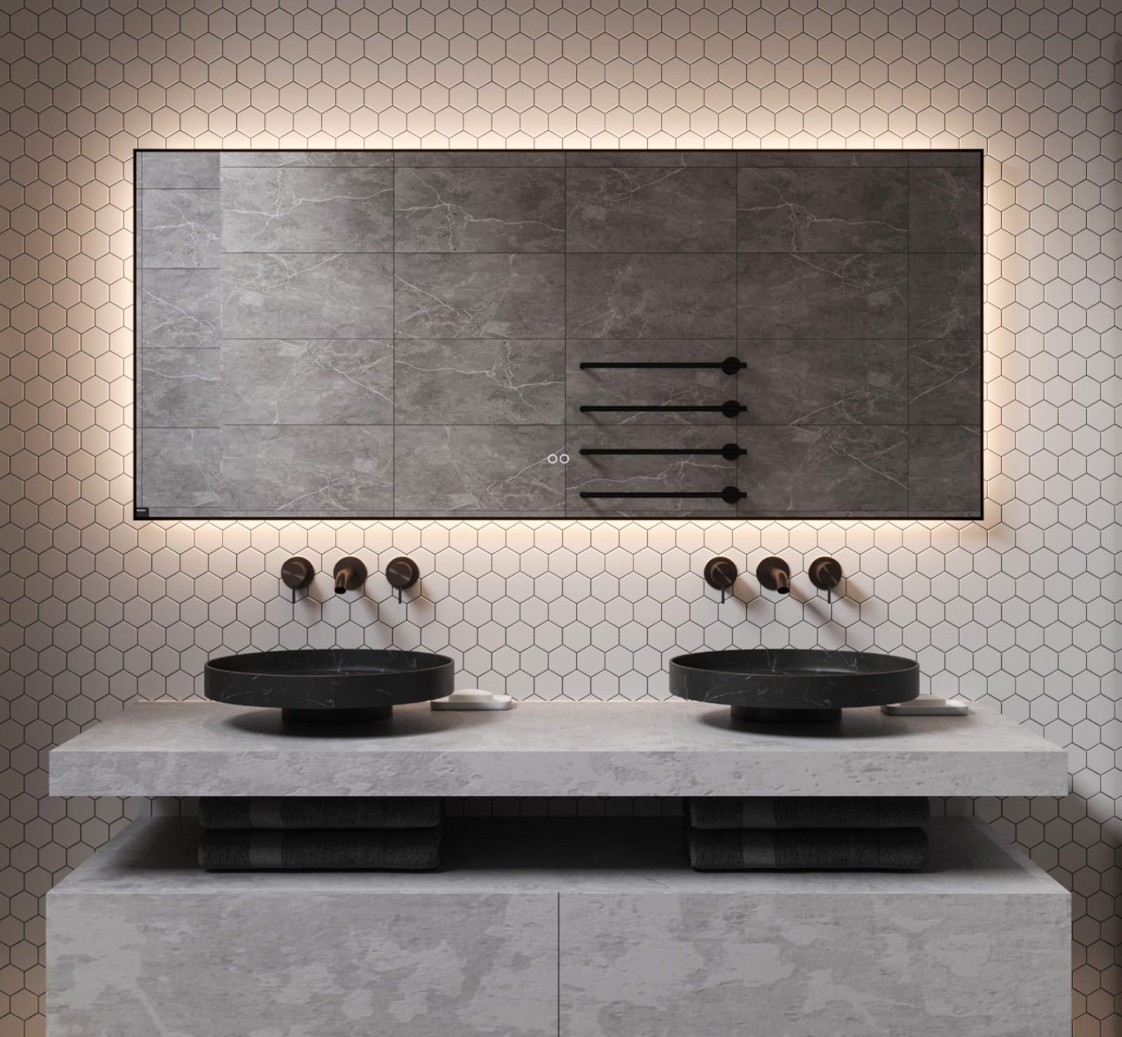 ARTSY - 80 CM ( Randloos ) Toilet / Badkamerspiegel met verlichting