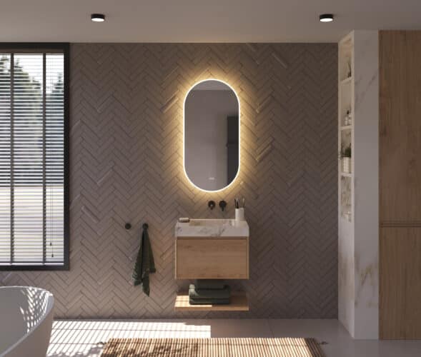 Le dégivrage intégré du miroir empêche la formation de condensation sur le miroir après la douche, par exemple. Pratique !