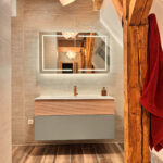 armoire à glace de 120 cm sur carrelage gris