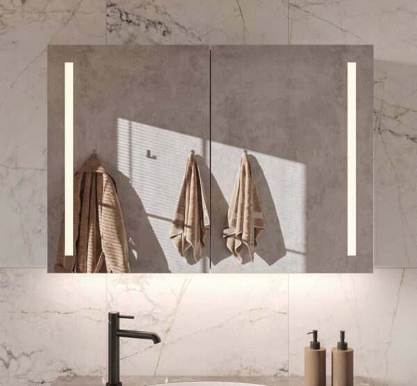 Luxe 100 cm brede aluminium spiegelkast voor in de badkamer