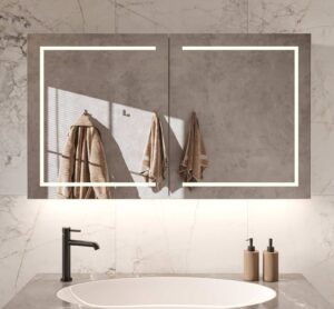 Luxe designspiegelkast voor in de kamer, van alle gemakken voorzien en een echte eye catcher!
