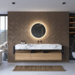 De geïntegreerde spiegelverwarming voorkomt condens vorming op de spiegel na bv het douchen, handig!