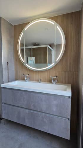 Armoire de salle de bain miroir ronde