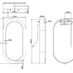 Technische tekening ovale spiegelkast