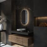 De geïntegreerde spiegelverwarming voorkomt dat de spiegel niet beslaat tijdens het douchen, handig!