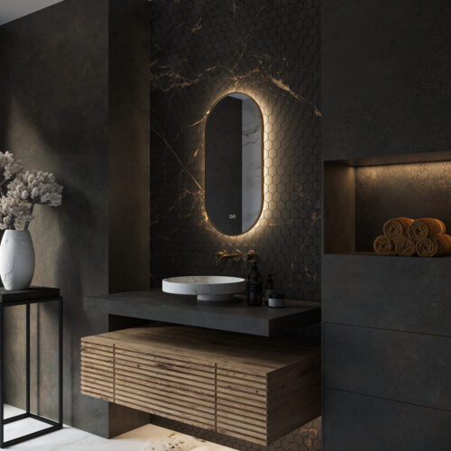 De geïntegreerde spiegelverwarming voorkomt dat de spiegel niet beslaat tijdens het douchen, handig!