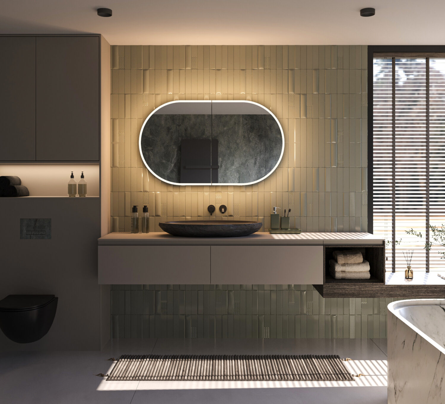 Deze spiegelkast is 120 cm breed, 70 cm hoog en 12,6 cm diep