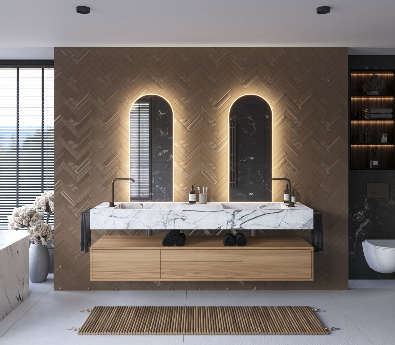 Beschik je over een breed badkamermeubel met 2 kranen of over 2 losse badkamermeubels? Denk dan eens aan 2 spiegels naast elkaar