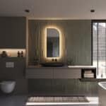 De geïntegreerde spiegelverwarming voorkomt condens vorming op de spiegel na bv het douchen, handig!