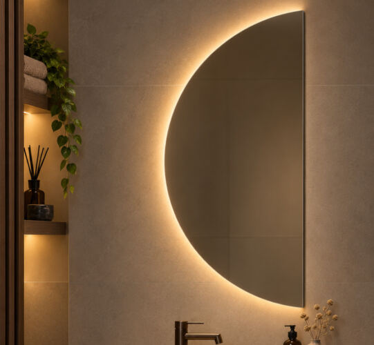Fraaie design spiegel voor in het toilet, 35x80 cm